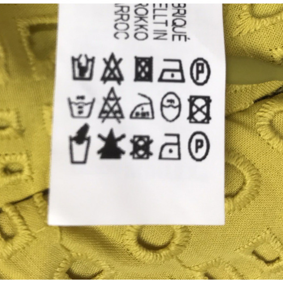 Zara Mini Skirt Eyelet Embroidered Mustard Yellow Ruffle Cotton Women's Medium - Picture 10 of 10